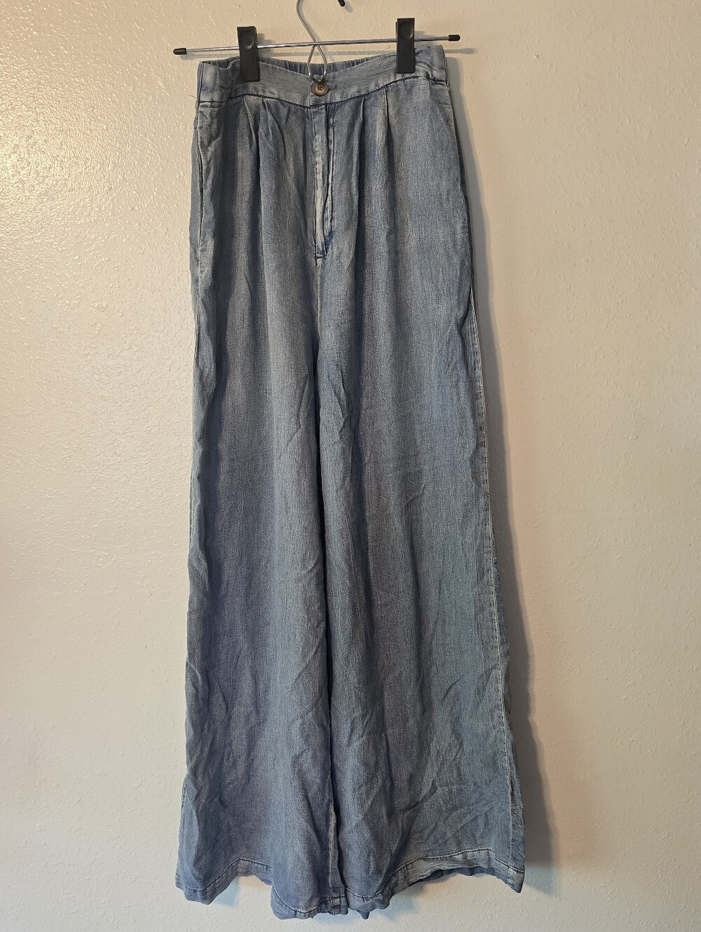 Mustard Seed 100% Lyocell Wide Leg Pants Light Wash Denim Small